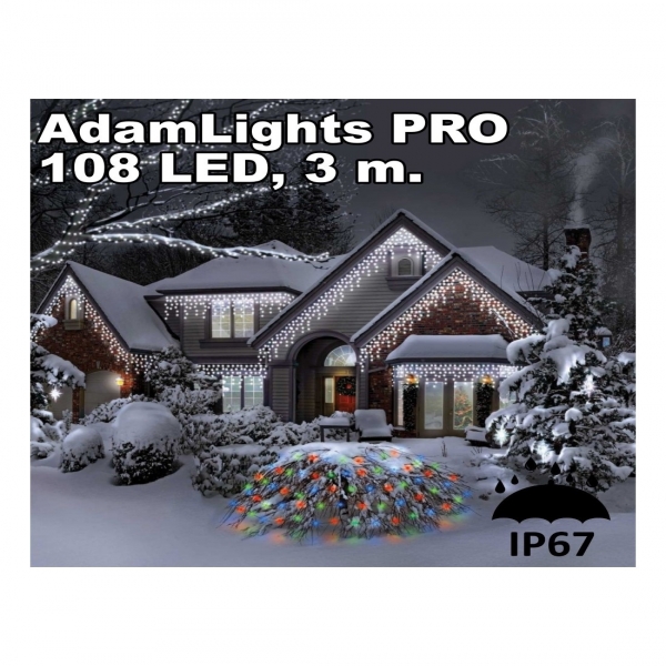 Profesionali AdamLights lauko girlianda varvekliai IP67, 108 LED, 300 x 50 cm
